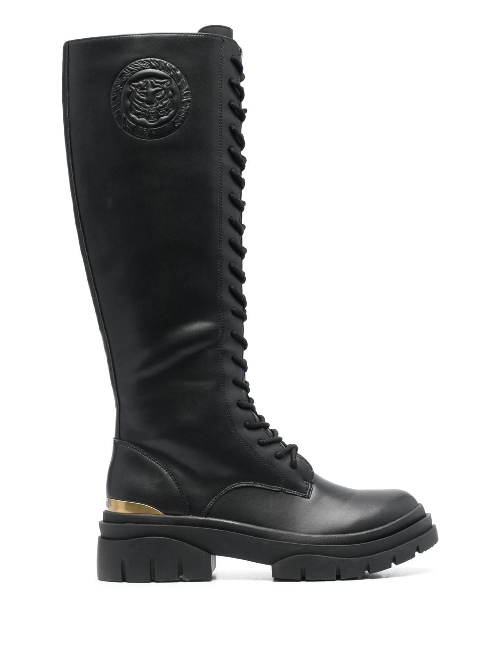 Just Cavalli embossed-logo lace-up boots - Black von Just Cavalli