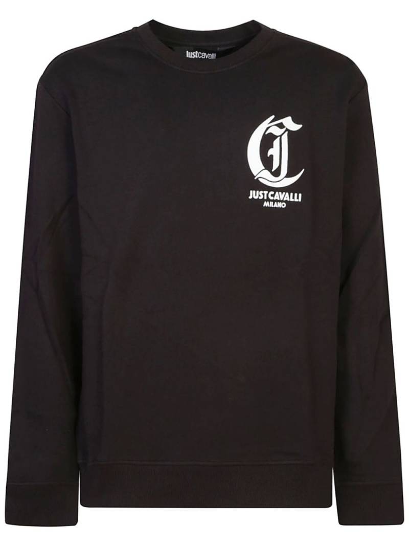 Just Cavalli embroidered cotton sweatshirt - Black von Just Cavalli