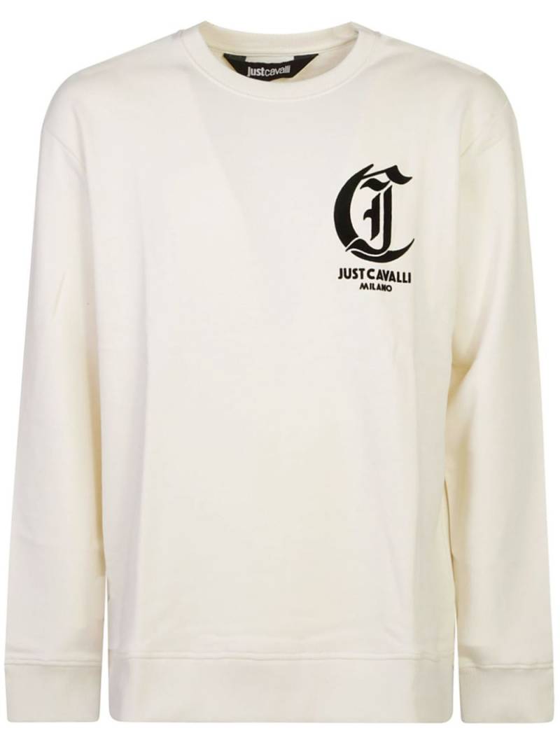 Just Cavalli embroidered cotton sweatshirt - White von Just Cavalli