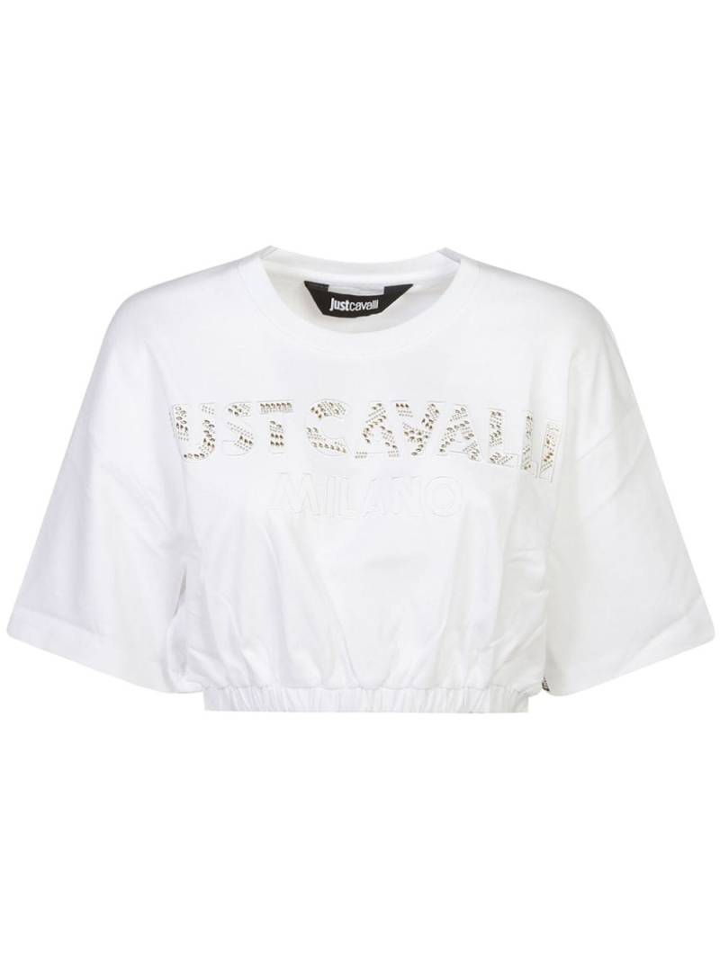 Just Cavalli embroidered cropped T-shirt - White von Just Cavalli