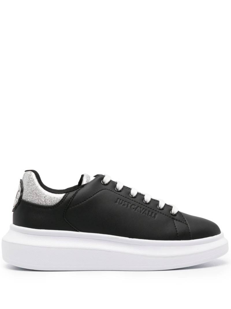 Just Cavalli glitter lace-up sneakers - Black von Just Cavalli