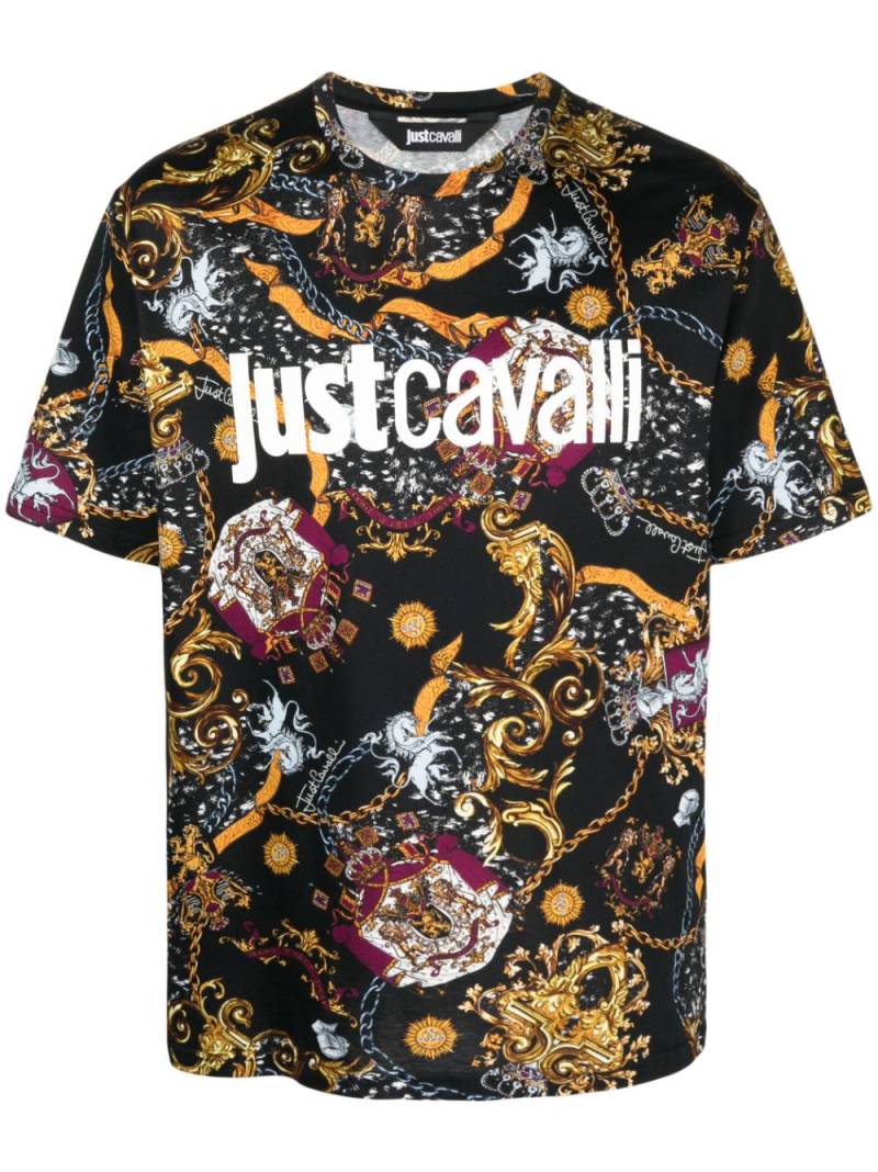 Just Cavalli graphic-print cotton T-shirt - Black von Just Cavalli