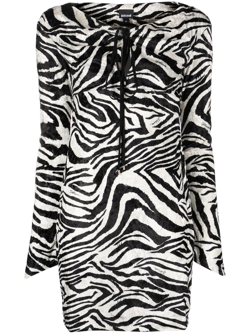 Just Cavalli keyhole-neck zebra-print dress - White von Just Cavalli