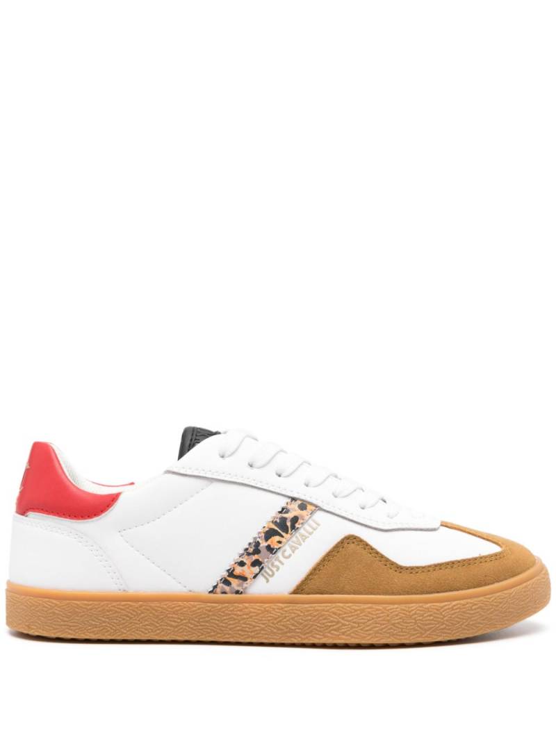 Just Cavalli leather contrasting-panels sneakers - White von Just Cavalli