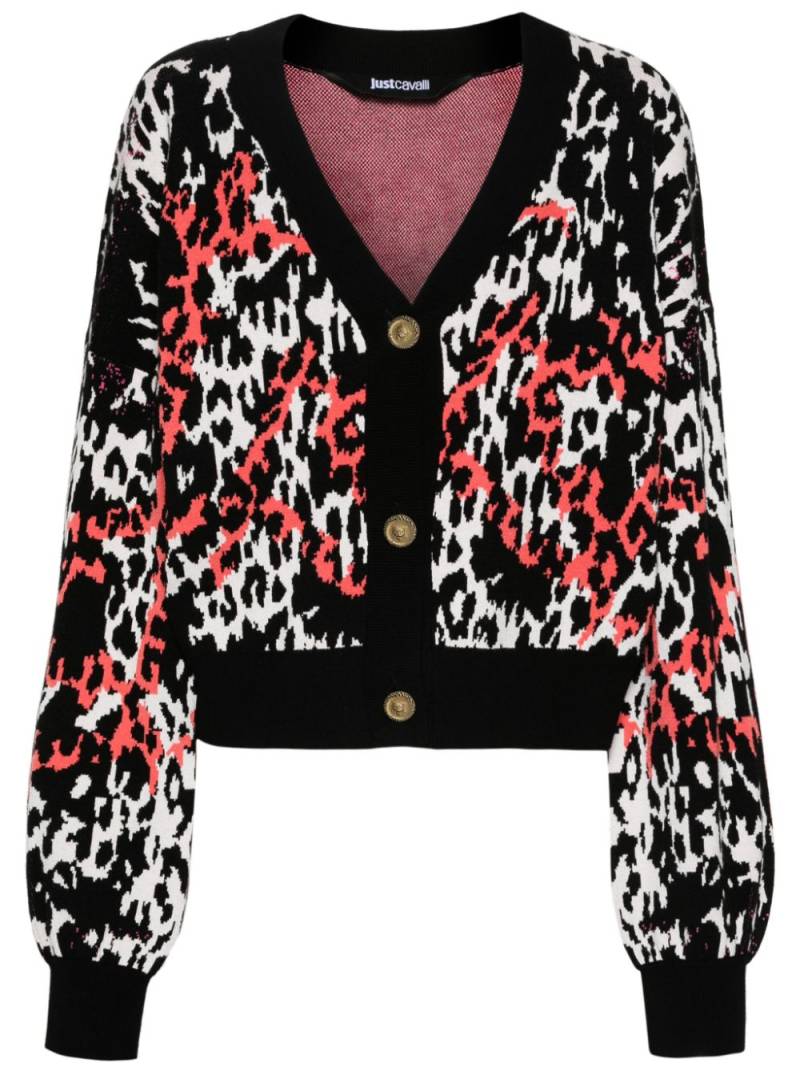 Just Cavalli leopard cropped cardigan - Black von Just Cavalli