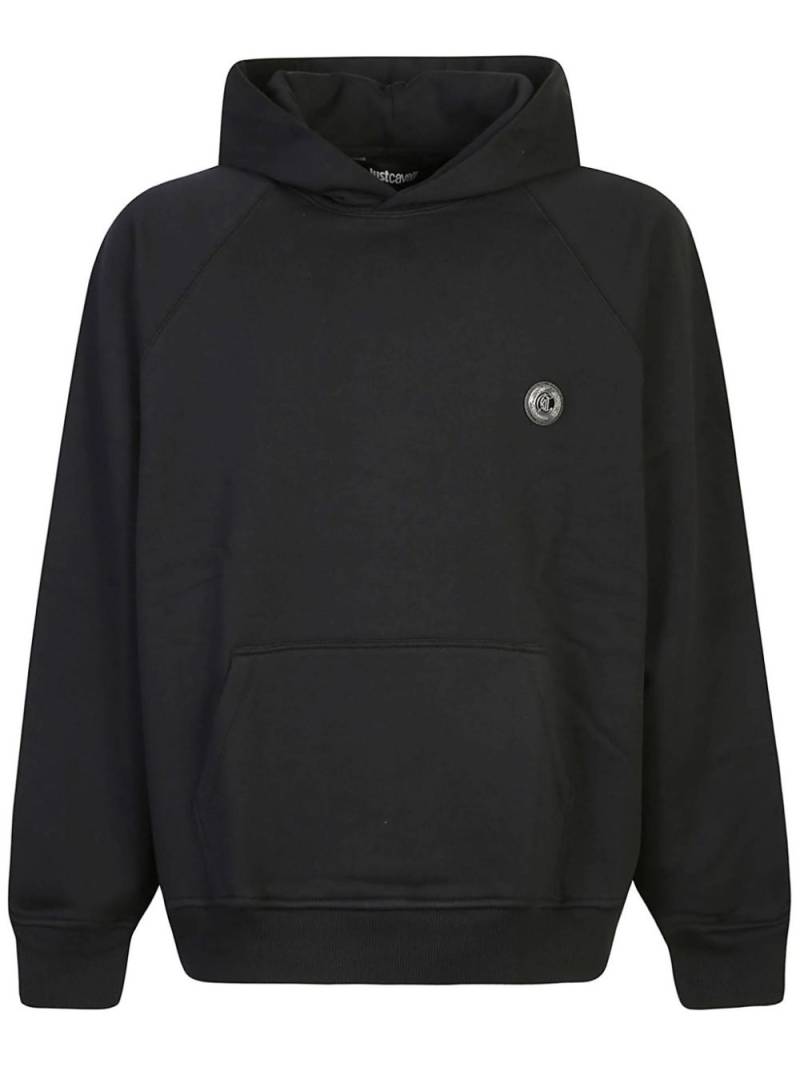 Just Cavalli logo-appliqué hoodie - Black von Just Cavalli