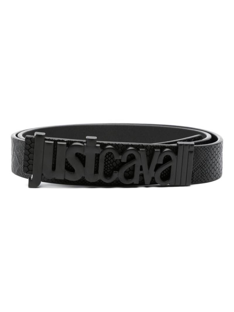 Just Cavalli logo-buckle leather belt - Black von Just Cavalli