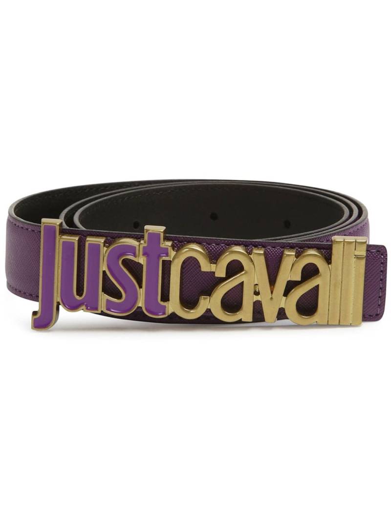 Just Cavalli logo-buckle leather belt - Purple von Just Cavalli