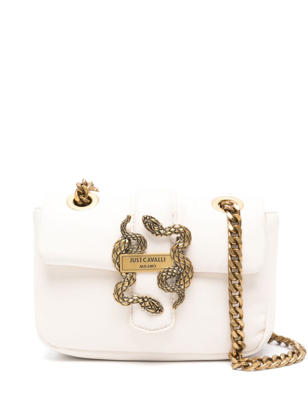 Just Cavalli logo-buckle shoulder bag - White von Just Cavalli