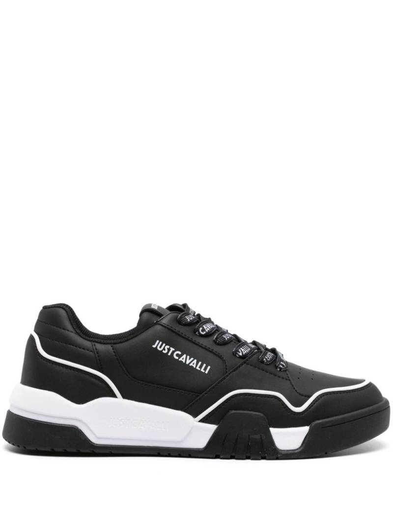 Just Cavalli logo-embossed leather sneakers - Black von Just Cavalli