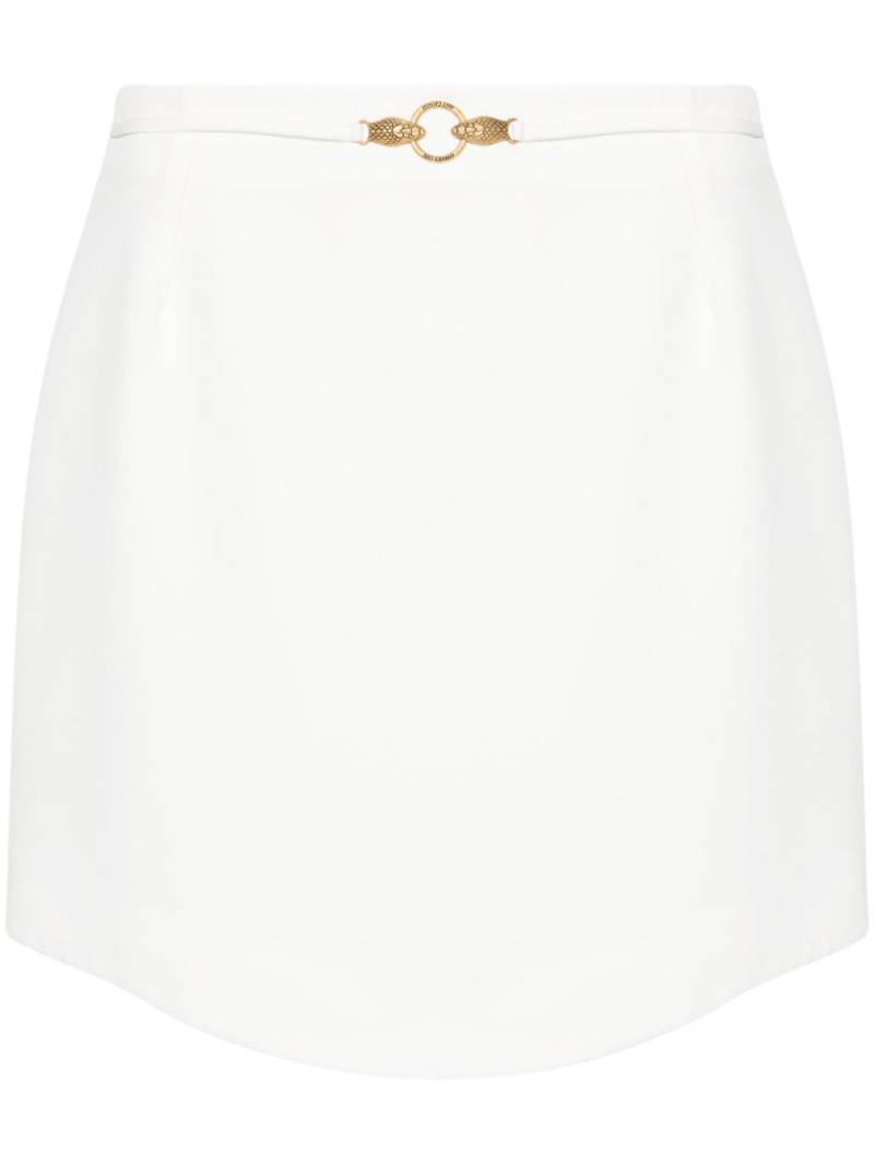 Just Cavalli logo-engraved mini skirt - White von Just Cavalli