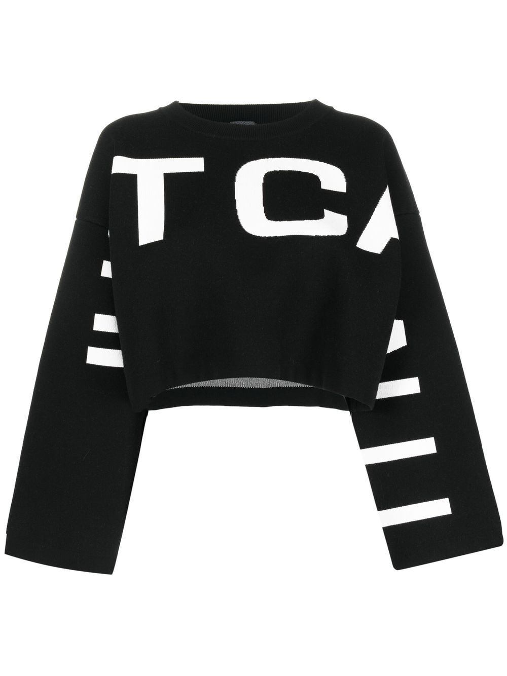 Just Cavalli logo-intarsia boxy jumper - Black von Just Cavalli