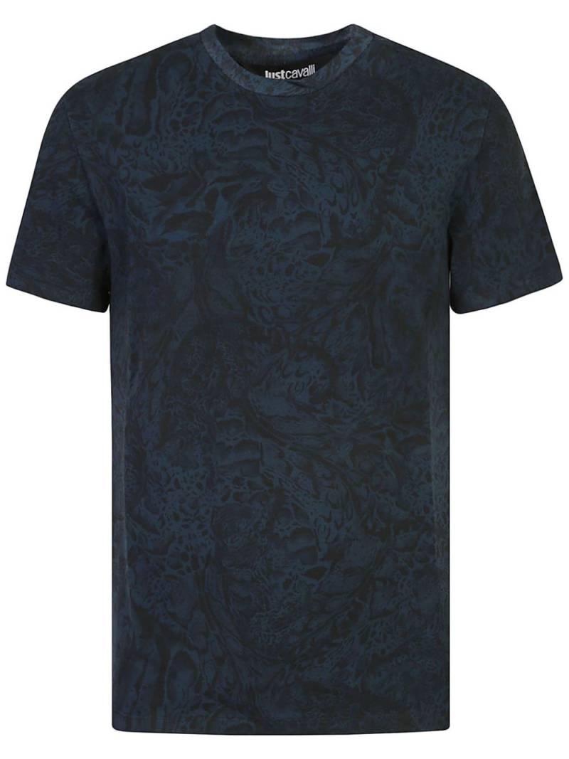 Just Cavalli logo-lettering T-shirt - Blue von Just Cavalli