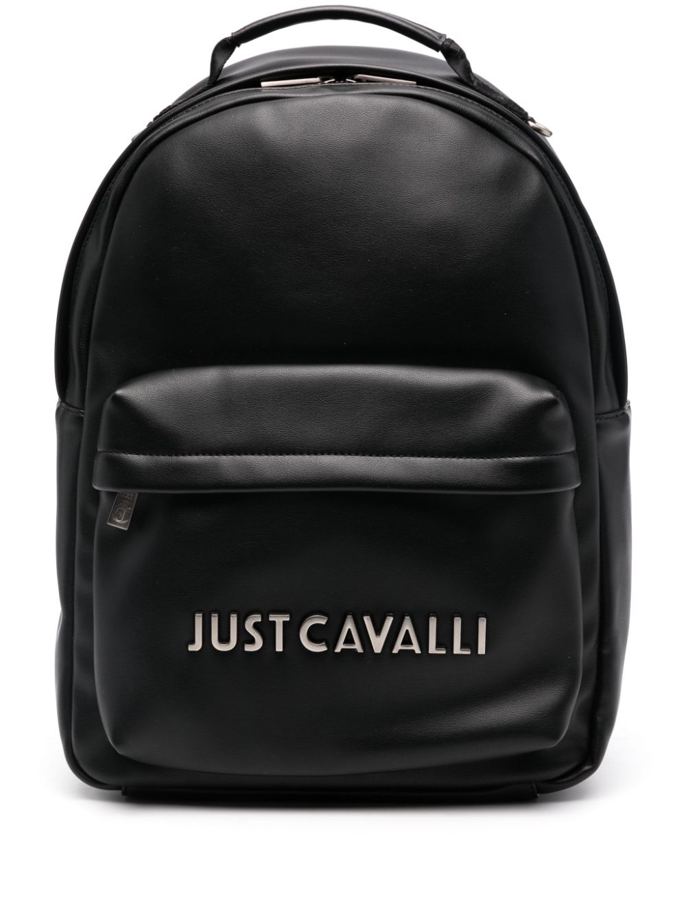 Just Cavalli logo-lettering leather backpack - Black von Just Cavalli