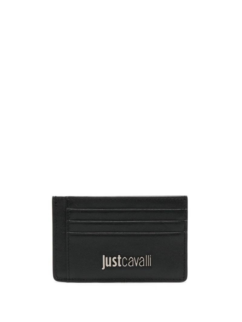 Just Cavalli logo-lettering leather cardholder - Black von Just Cavalli