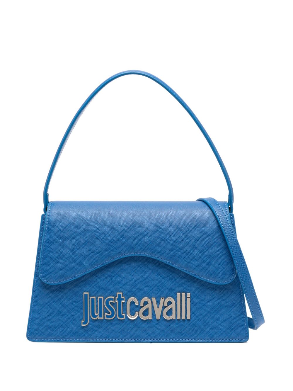 Just Cavalli logo-lettering saffiano-leather tote bag - Blue von Just Cavalli