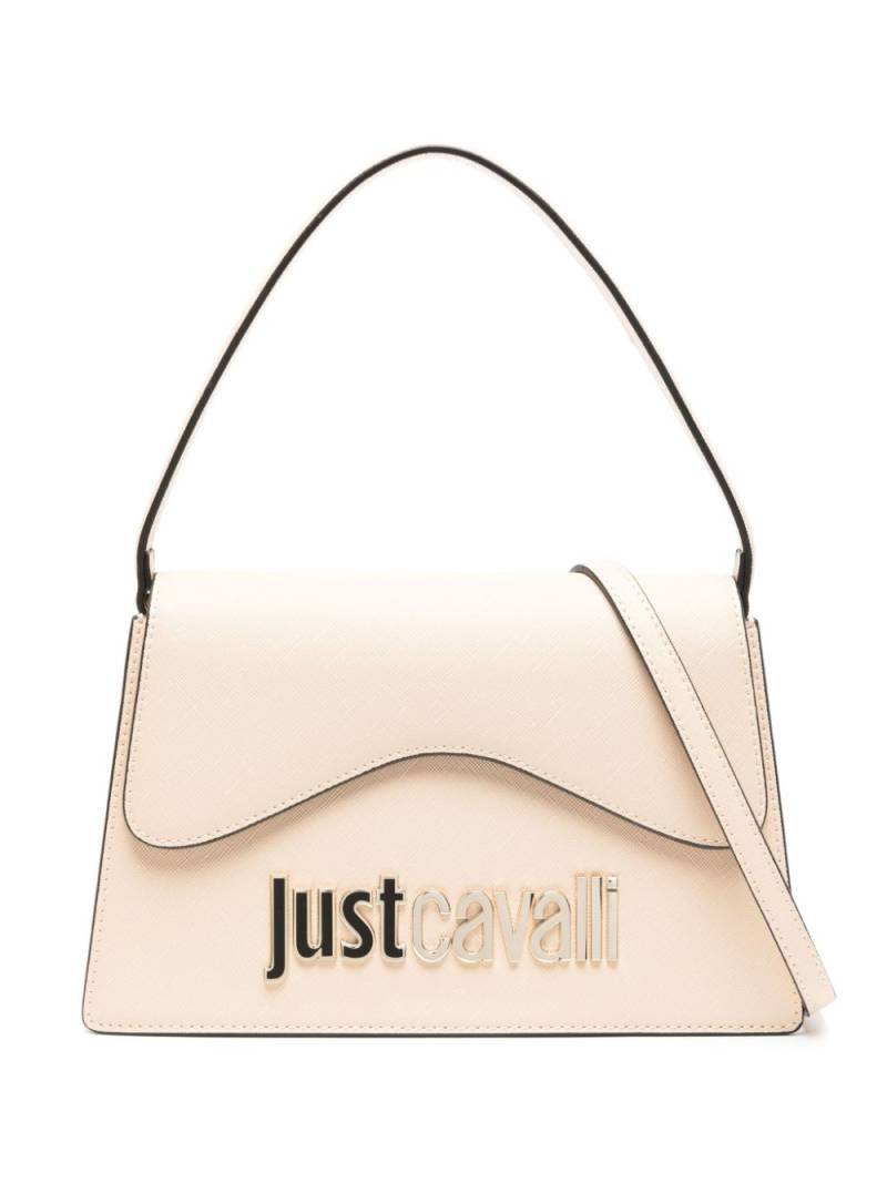 Just Cavalli logo-lettering saffiano-leather tote bag - Neutrals von Just Cavalli