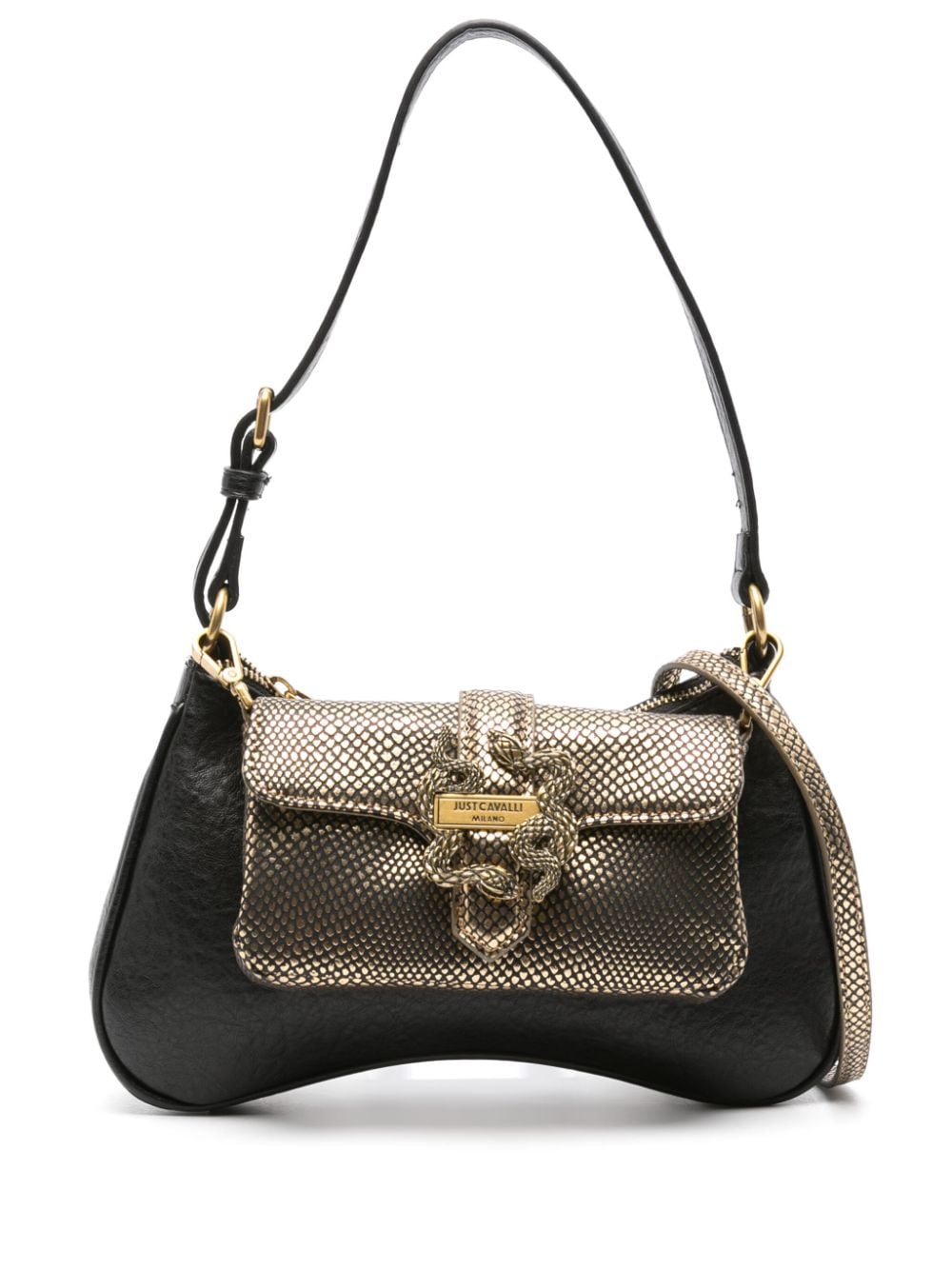 Just Cavalli logo-lettering shoulder bag - Black von Just Cavalli