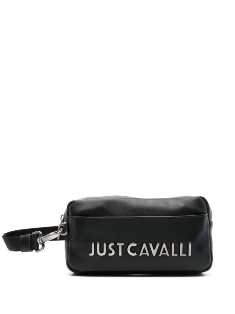 Just Cavalli logo-lettering wash bag - Black von Just Cavalli