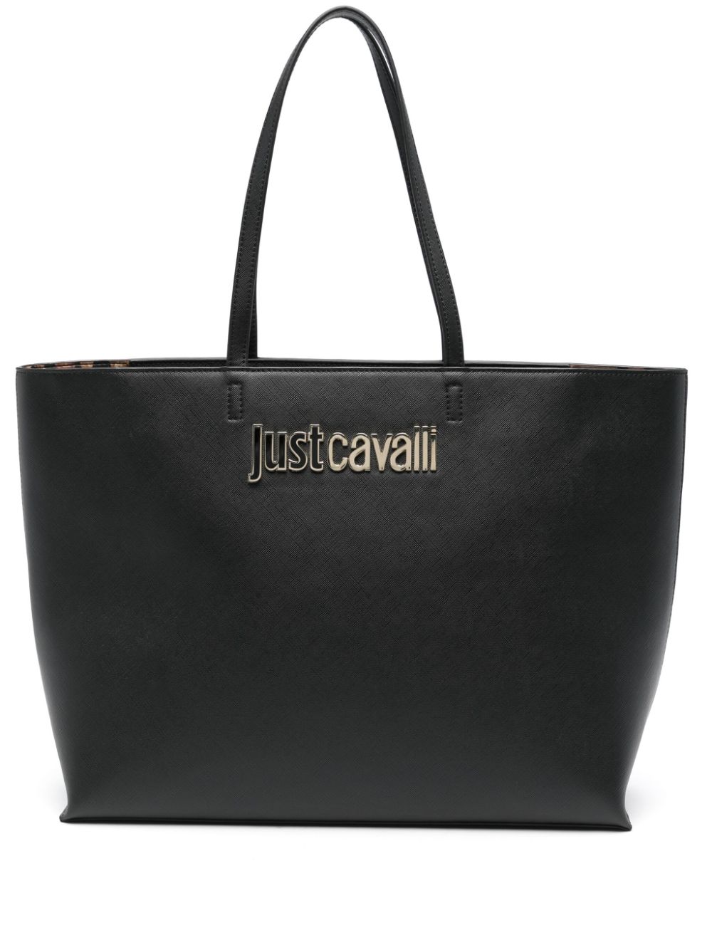 Just Cavalli logo-lettering zipped tote bag - Black von Just Cavalli