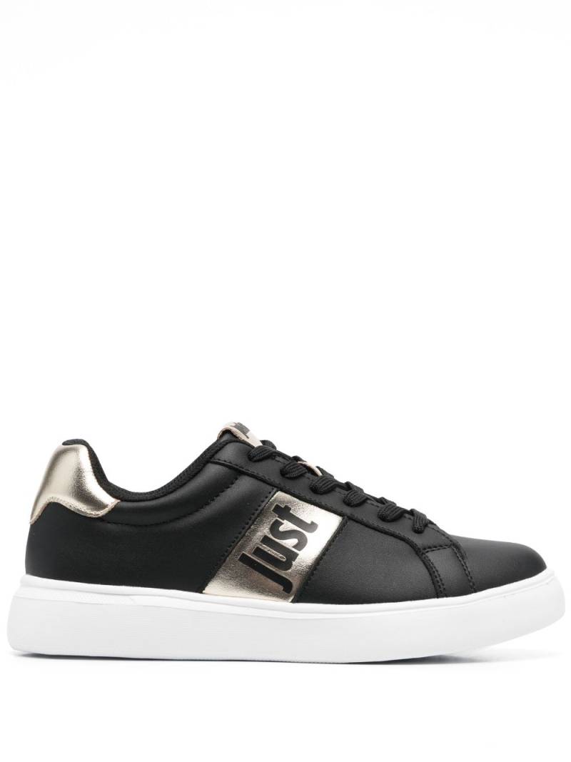 Just Cavalli logo metallic-stripe sneakers - Black von Just Cavalli