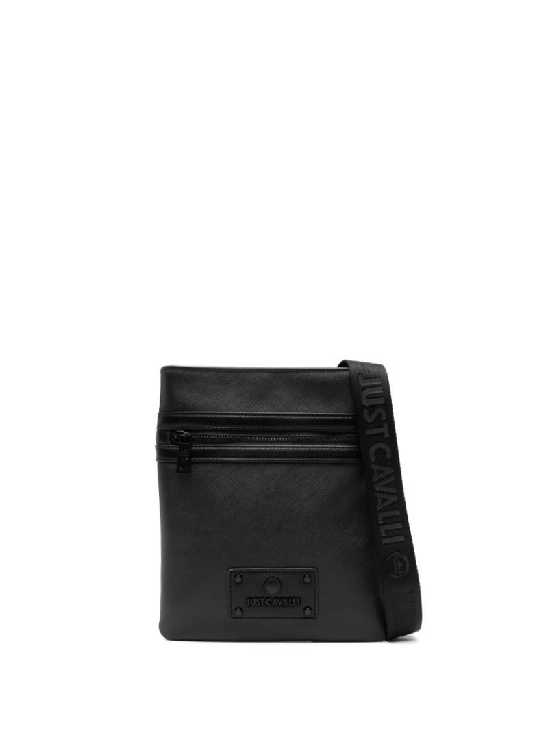 Just Cavalli logo-patch rectangular messenger bag - Black von Just Cavalli