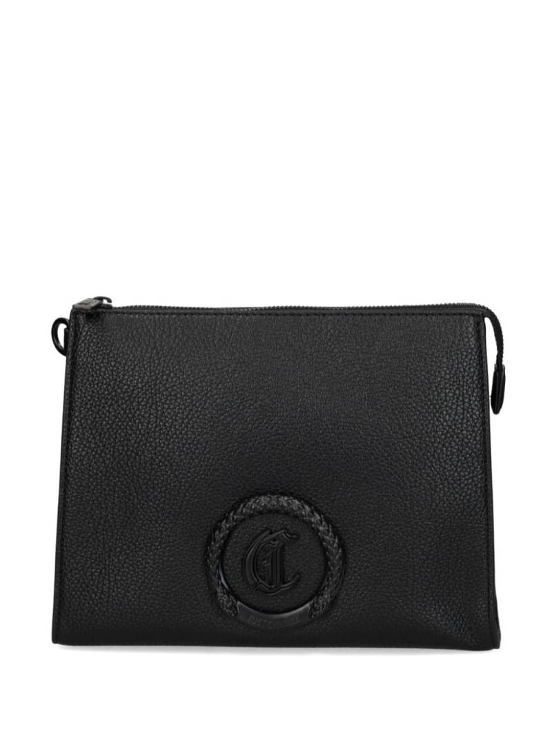 Just Cavalli logo-plaque clutch bag - Black von Just Cavalli