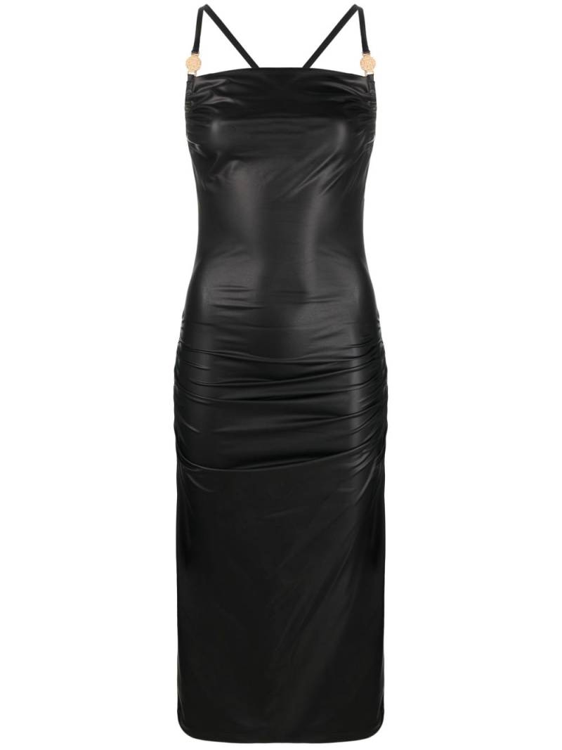 Just Cavalli logo-plaque draped midi dress - Black von Just Cavalli