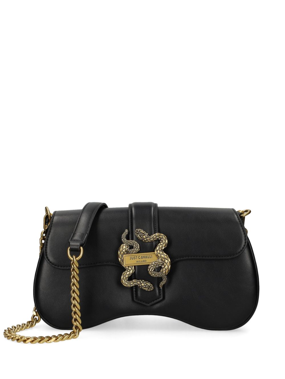 Just Cavalli logo-plaque leather shoulder bag - Black von Just Cavalli