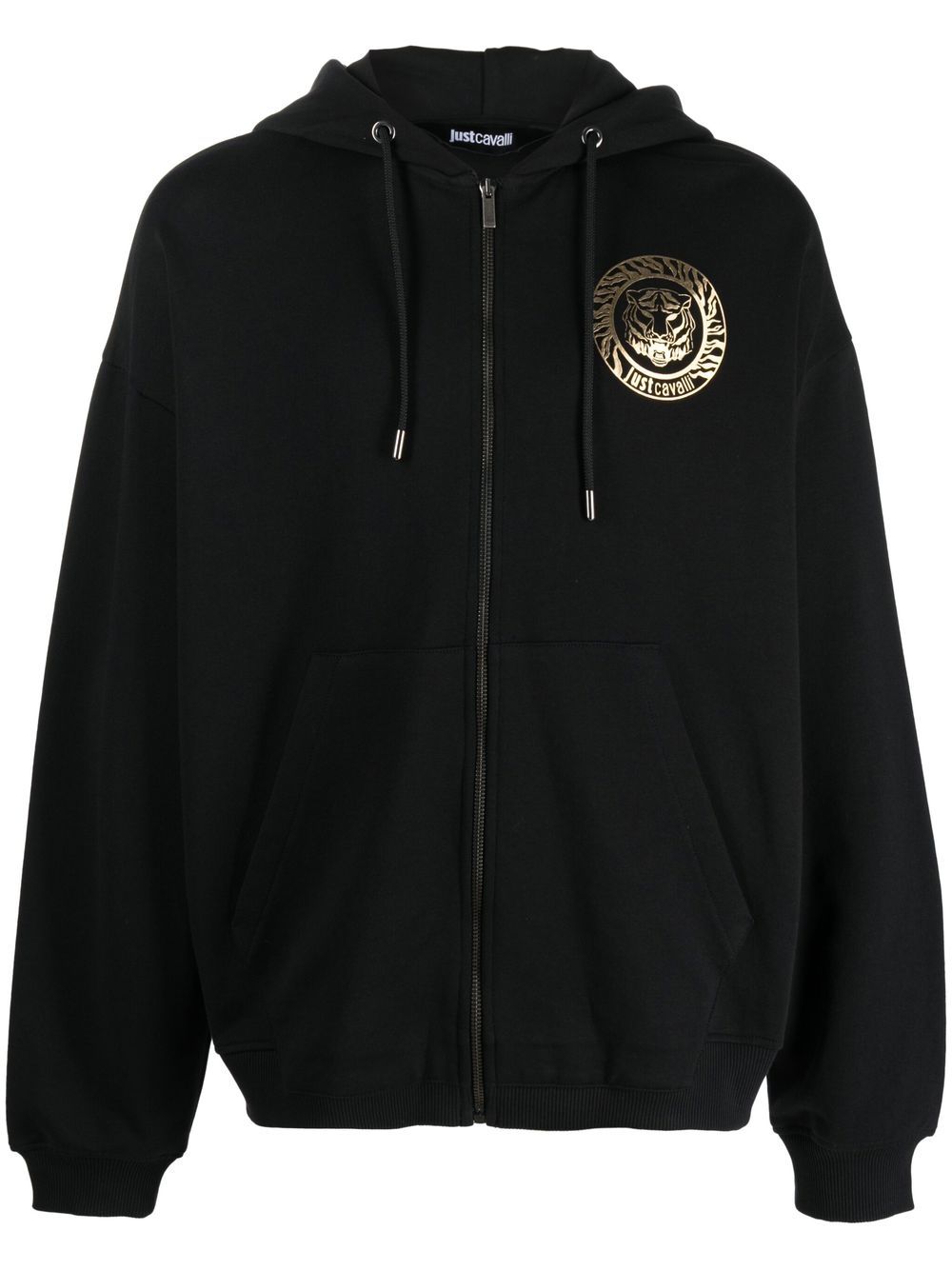 Just Cavalli logo-print cotton hoodie - Black von Just Cavalli