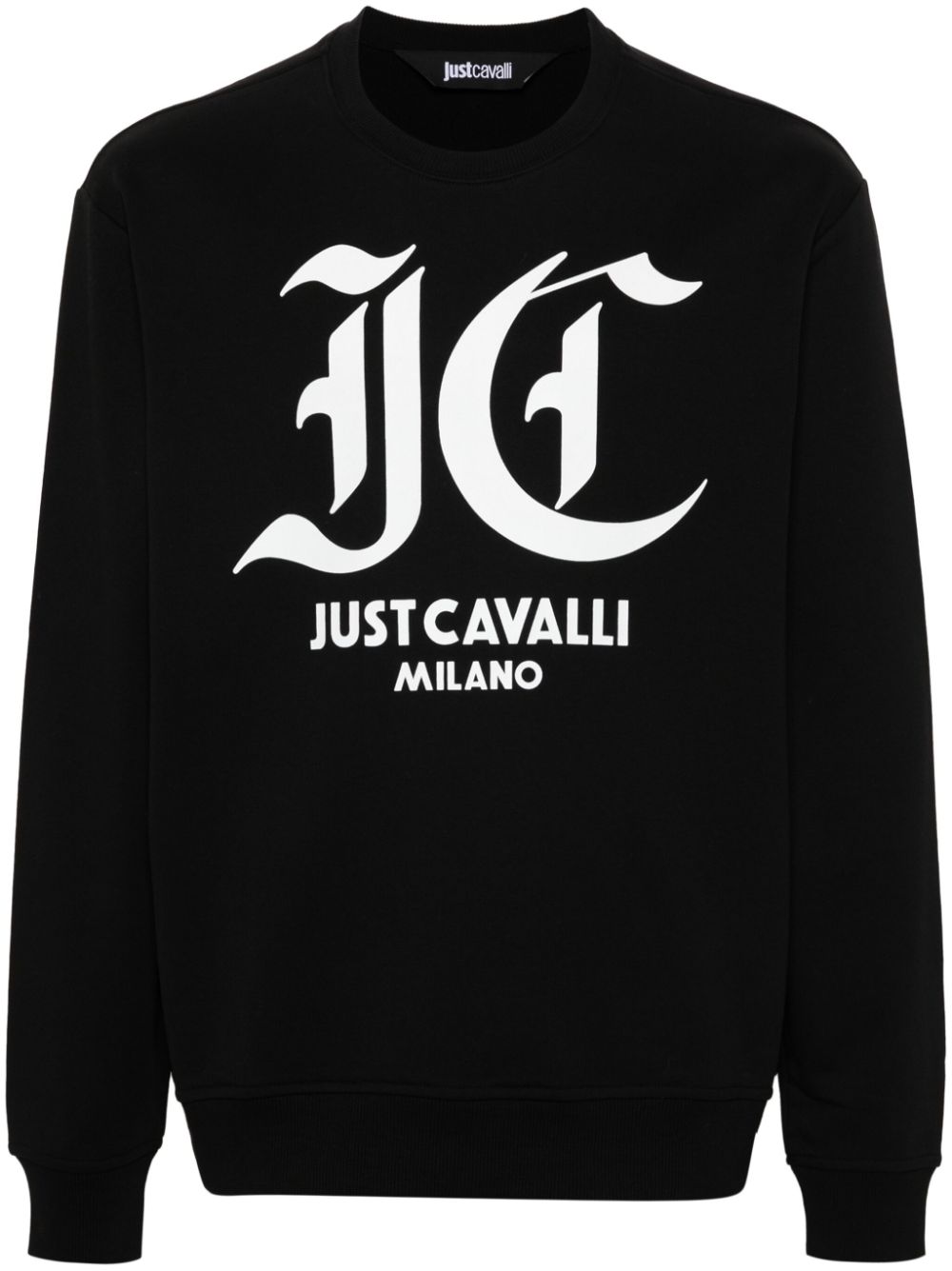 Just Cavalli logo-print cotton sweatshirt - Black von Just Cavalli