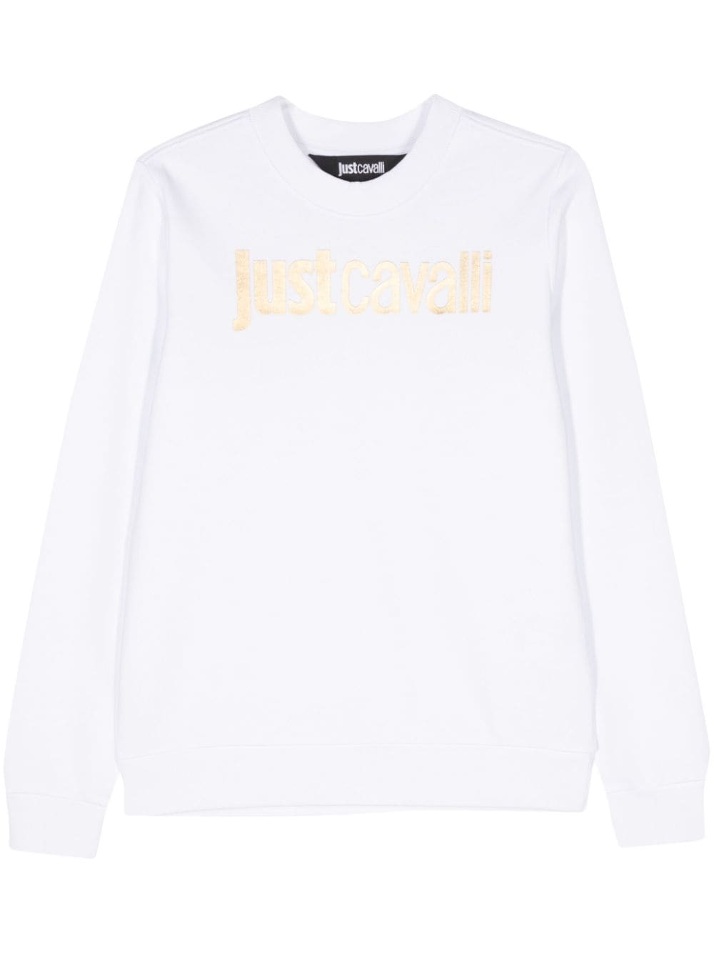 Just Cavalli logo-print cotton sweatshirt - White von Just Cavalli