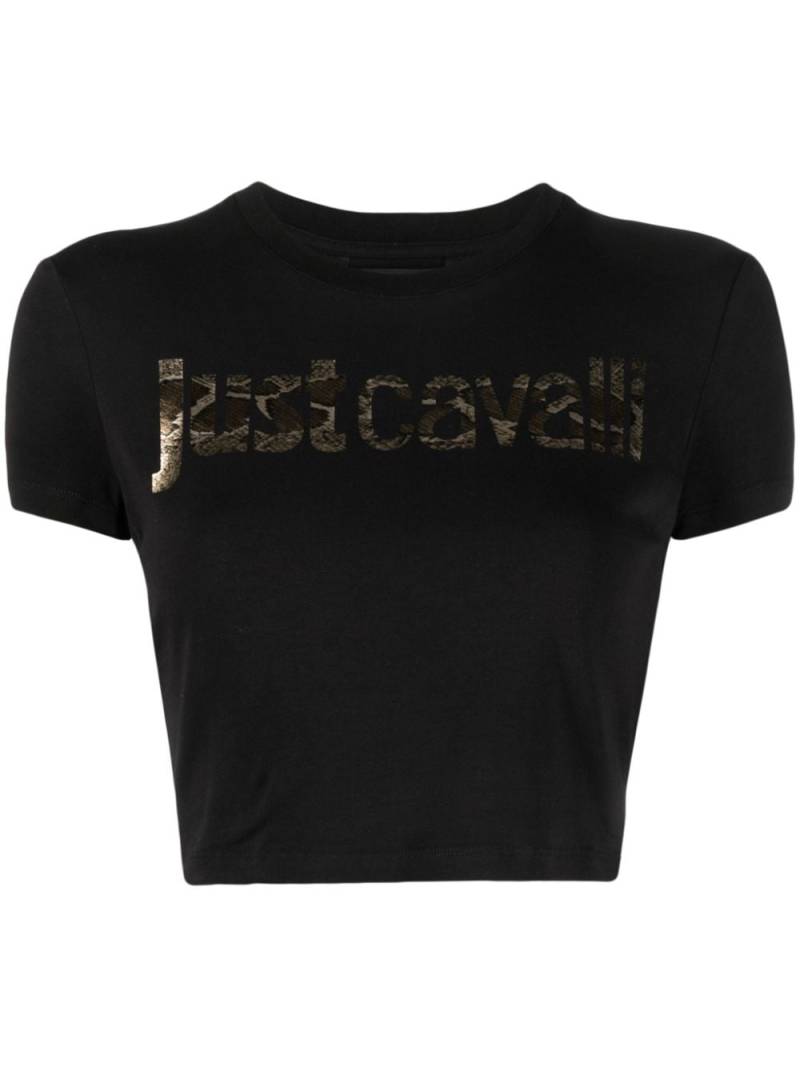 Just Cavalli logo-print cropped T-shirt - Black von Just Cavalli