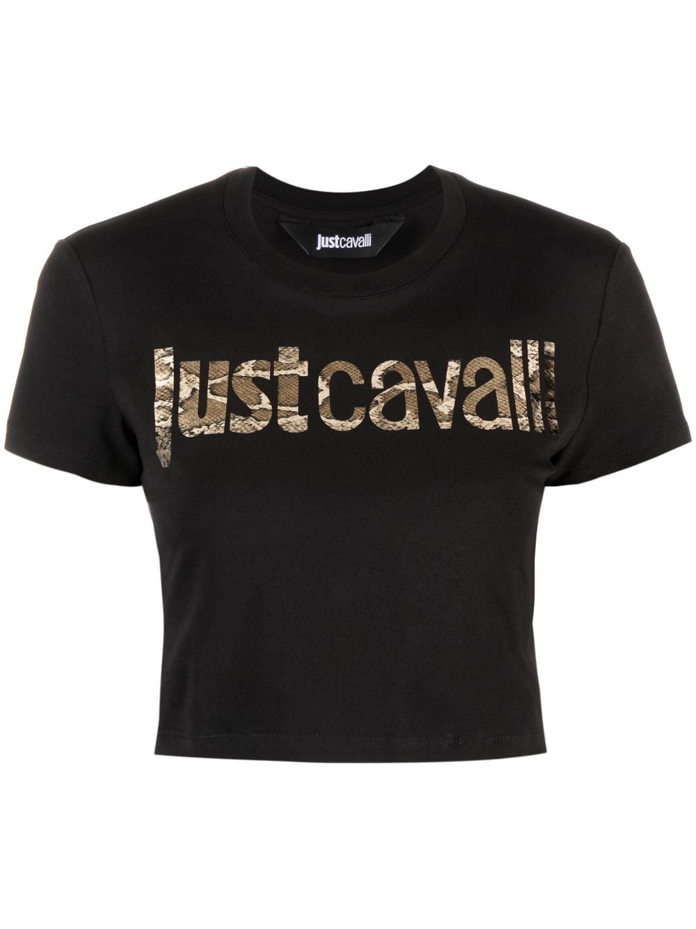 Just Cavalli logo-print cropped T-shirt - Black von Just Cavalli