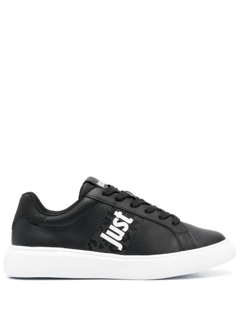 Just Cavalli logo print leather low-top sneakers - Black von Just Cavalli