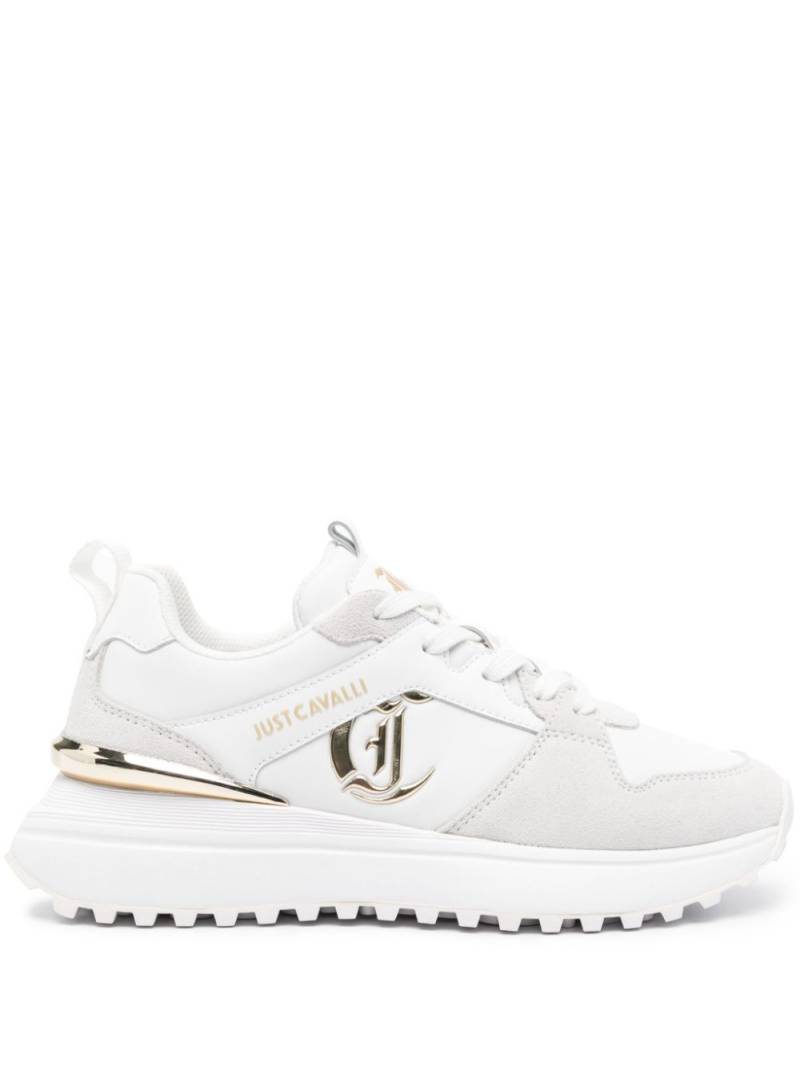 Just Cavalli logo-print leather sneakers - White von Just Cavalli