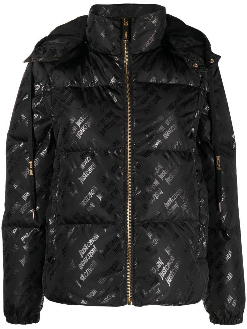 Just Cavalli logo-print puffer jacket - Black von Just Cavalli