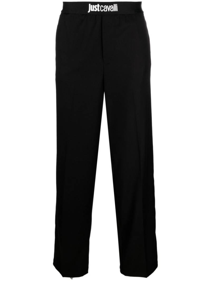 Just Cavalli logo-print tailored trousers - Black von Just Cavalli