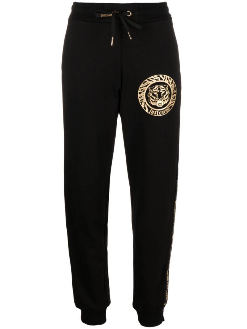 Just Cavalli logo-print tapered track pants - Black von Just Cavalli