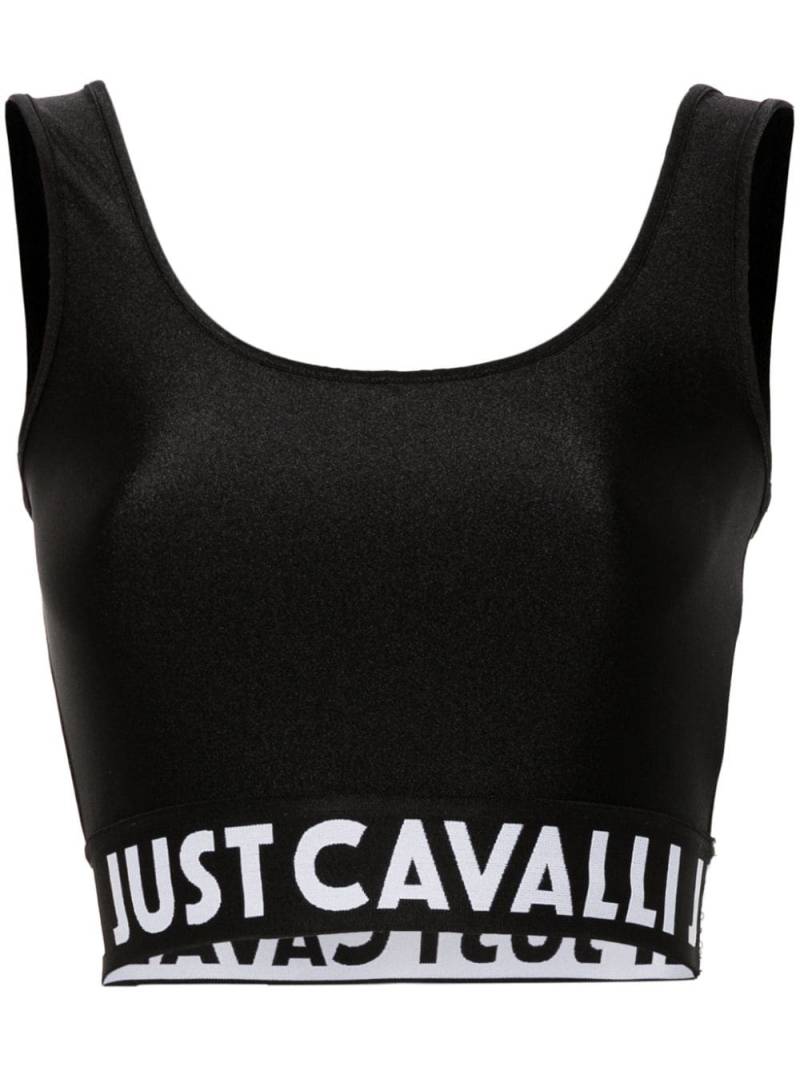 Just Cavalli logo-waistband cropped top - Black von Just Cavalli