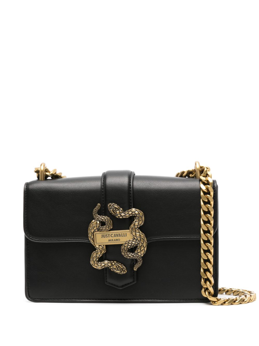 Just Cavalli metallic-snake shoulder bag - Black von Just Cavalli