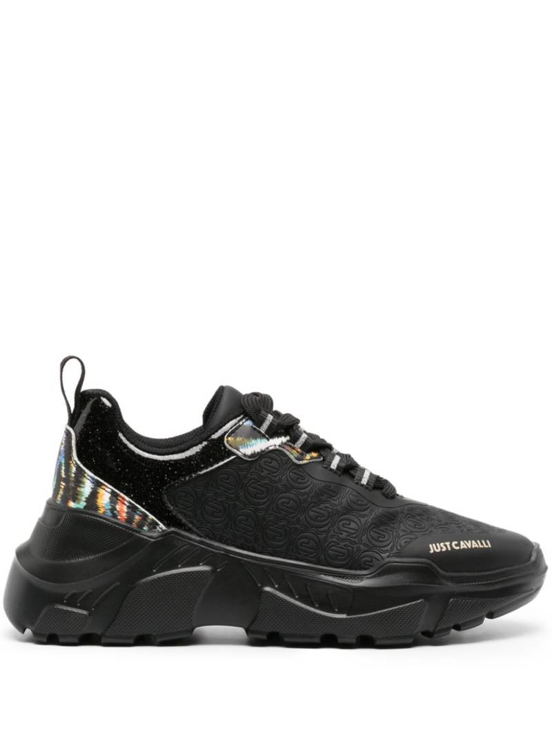 Just Cavalli monogram panelled chunky sneakers - Black von Just Cavalli