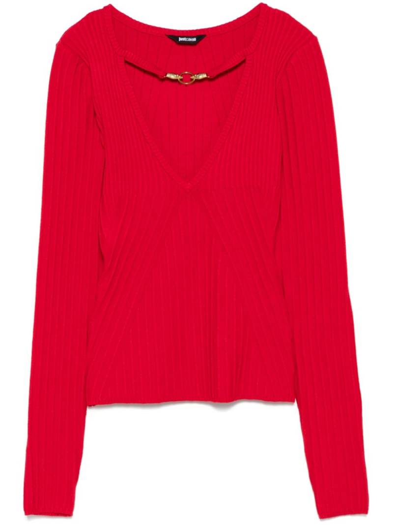 Just Cavalli ribbed-knit sweater - Red von Just Cavalli