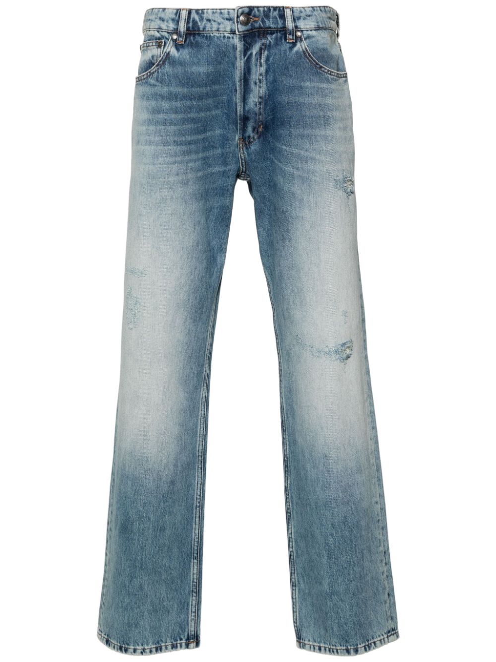 Just Cavalli ripped-detailing straight-leg jeans - Blue von Just Cavalli