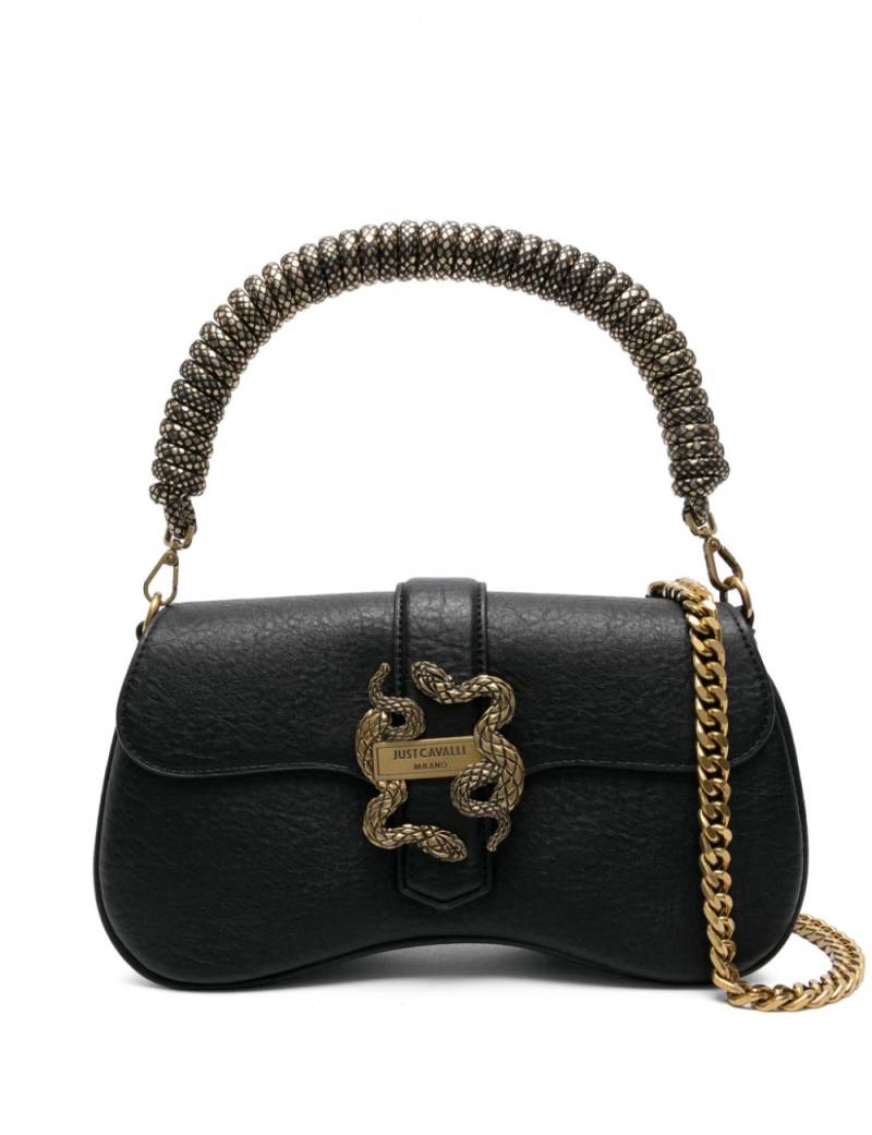 Just Cavalli snake-buckle shoulder bag - Black von Just Cavalli