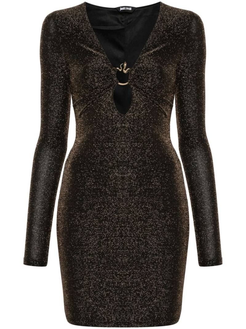 Just Cavalli snake-detail mini dress - Gold von Just Cavalli