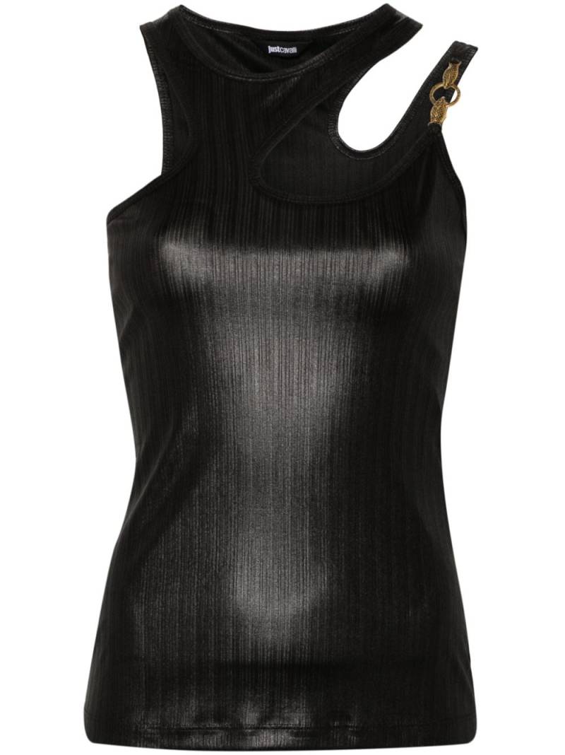 Just Cavalli snake-detail ribbed top - Black von Just Cavalli