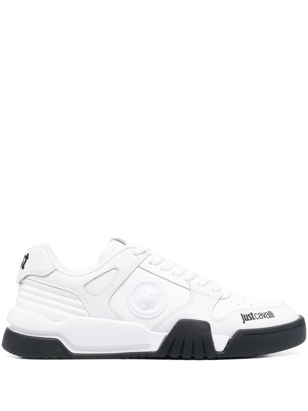 Just Cavalli tiger-plaque low-top sneakers - White von Just Cavalli