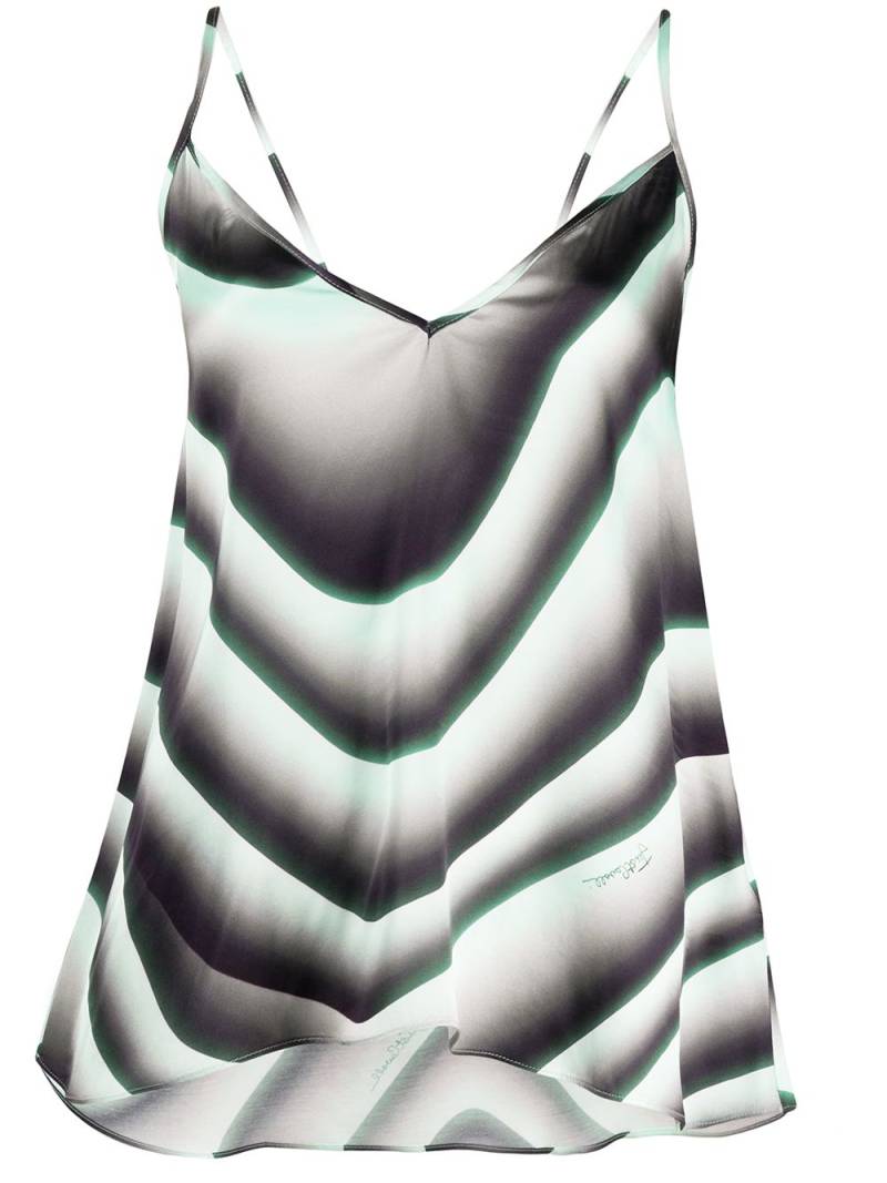 Just Cavalli wave print asymmetric top - Green von Just Cavalli