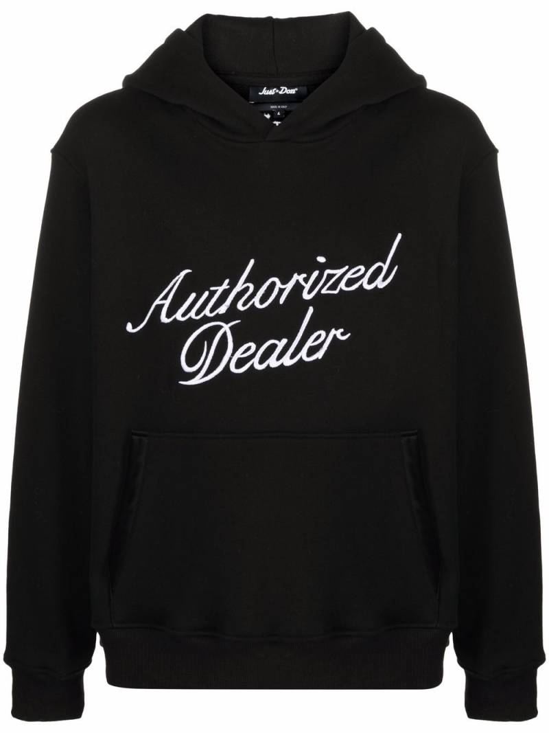 Just Don Authorized Dealer slogan-print cotton hoodie - Black von Just Don